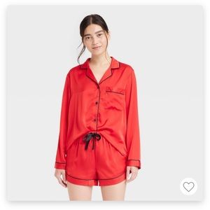 red silk pajamas